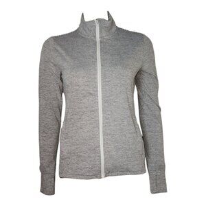 Market & Spruce Stitch Fix Jacket Womens Size S Small Gray Striped Zip Up SPF 40